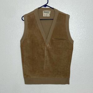 OLEG CASSINI Men’s Acrylic/Wool with Leather in Front Vest Size L